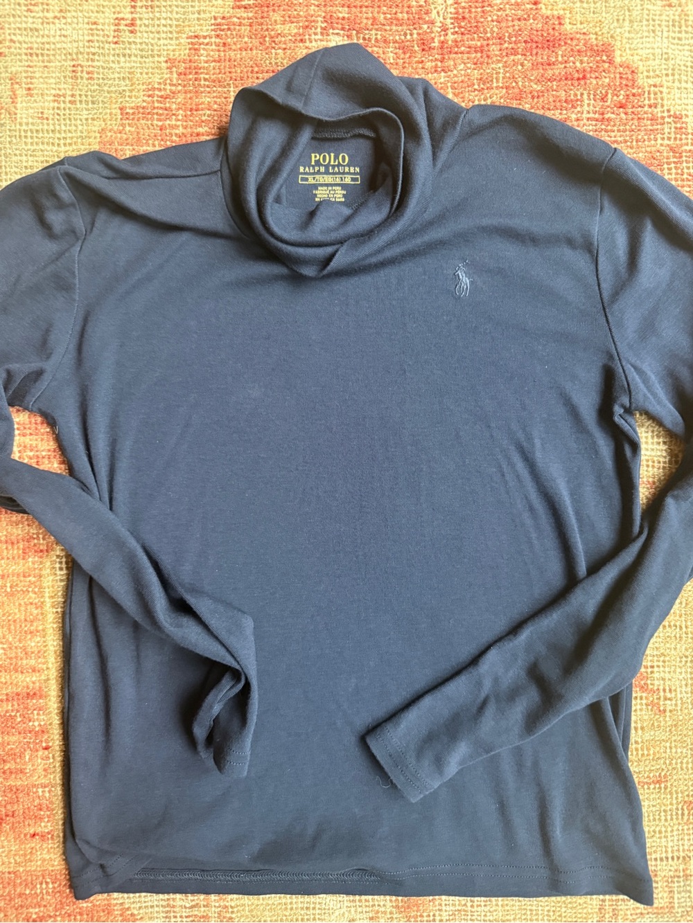 Big kids Polo by Ralph Lauren Navy Long-Sleeve Turtleneck Top